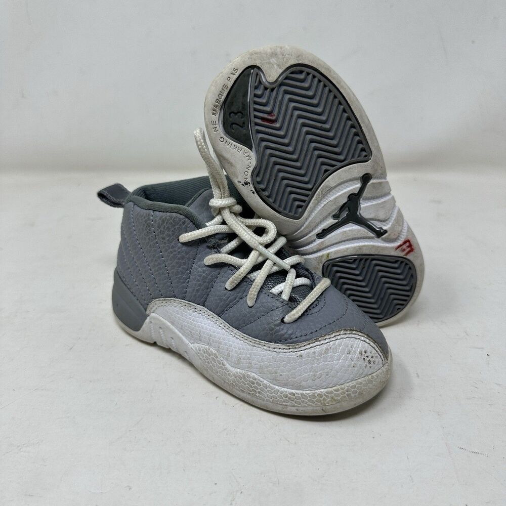 Nike Toddler's Air Jordan 12 Retro TD Sneakers Stealth 850000-015 Size 8C